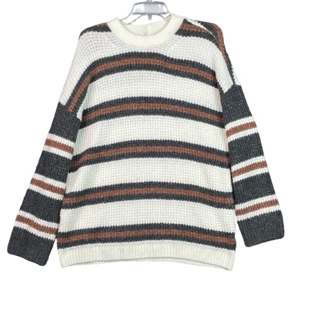 American Eagle Outfitters Waffle Knit Sweater Womens XS Stretch Striped Outdoor
